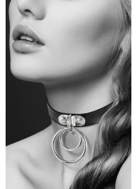 Черный чокер с двумя кольцами - Bijoux Pour Toi - купить с доставкой в Ельце