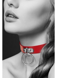 Красный узенький чокер с кольцом - Bijoux Pour Toi - купить с доставкой в Ельце