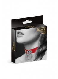 Красный узенький чокер с кольцом - Bijoux Pour Toi - купить с доставкой в Ельце