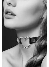 Чёрный чокер с кольцом в форме сердца - Bijoux Pour Toi - купить с доставкой в Ельце