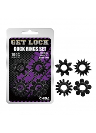 Набор из 4 черных эрекционных колец Get Lock - Chisa - в Ельце купить с доставкой