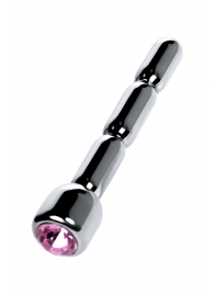 Серебристый уретральный плаг со стразом - 7 см. - ToyFa - купить с доставкой в Ельце