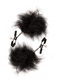 Зажимы для сосков с пухом FEATHERED NIPPLE CLAMPS - Blush Novelties - купить с доставкой в Ельце
