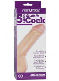 Насадка-реалистик для трусиков Vac-U-Lock 5  Realistic - 12,7 см. - Doc Johnson - купить с доставкой в Ельце