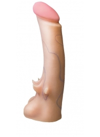 Телесная насадка REAL Standard с усиками на основании - 19 см. - LOVETOY (А-Полимер) - купить с доставкой в Ельце