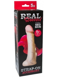 Реалистичная насадка с мошонкой REAL Standard - 18 см. - LOVETOY (А-Полимер) - купить с доставкой в Ельце