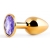 Золотистая анальная пробка с фиолетовым стразом - 7,2 см. - Anal Jewelry Plug - купить с доставкой в Ельце