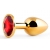 Золотистая анальная пробка с красным стразом - 7,2 см. - Anal Jewelry Plug - купить с доставкой в Ельце