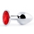 Серебристая анальная пробка с красным стразом - 7,2 см. - Anal Jewelry Plug - купить с доставкой в Ельце