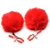 Красные зажимы на соски с помпонами Pom Pom - XR Brands - купить с доставкой в Ельце