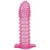 Гелевая розовая насадка с шипами - 12 см. - Toyfa Basic - в Ельце купить с доставкой
