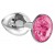 Малая серебристая анальная пробка Diamond Pink Sparkle Small с розовым кристаллом - 7 см. - Lola Games - купить с доставкой в Ельце
