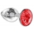 Малая серебристая анальная пробка Diamond Red Sparkle Small с красным кристаллом - 7 см. - Lola Games - купить с доставкой в Ельце