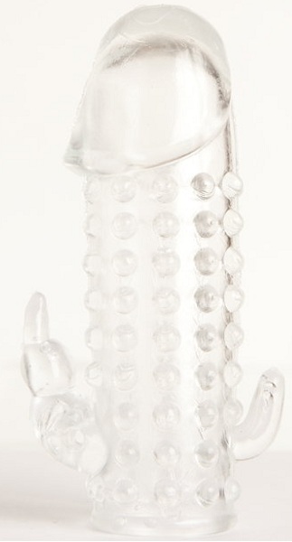 Гелевая прозрачная насадка с 2 отростками - 13 см. - Toyfa Basic - в Ельце купить с доставкой