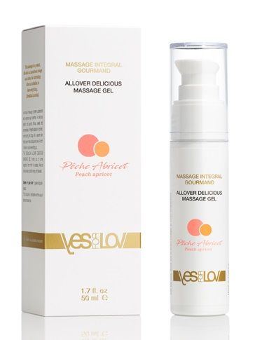Универсальный массажный гель-смазка Allover Delicious Massage Gel с ароматом персика и аброкоса - 50 мл. - YESforLOV - купить с доставкой в Ельце