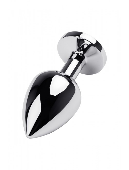 Серебристая коническая анальная пробка с красным кристаллом - 8 см. - ToyFa - купить с доставкой в Ельце