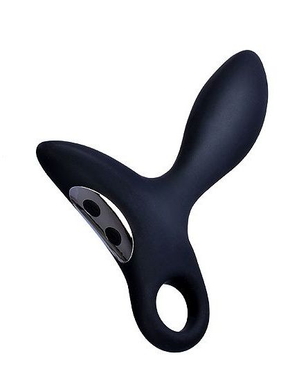 Черный силиконовый анальный вибромассажер Erokey с колечком-ограничителем - Erokay - в Ельце купить с доставкой