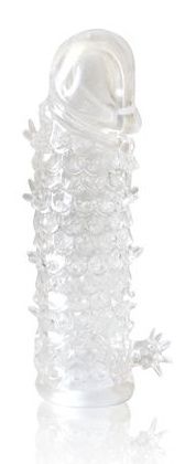 Закрытая прозрачная рельефная насадка Crystal sleeve - 13 см. - Erowoman-Eroman - в Ельце купить с доставкой