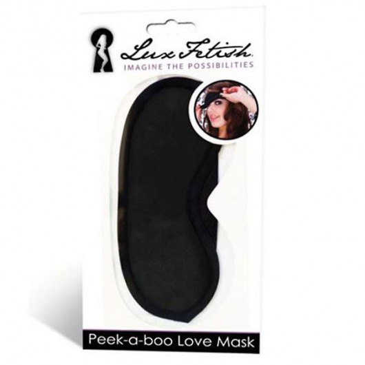 Черная маска на глаза Peek-a-Boo - Lux Fetish - купить с доставкой в Ельце