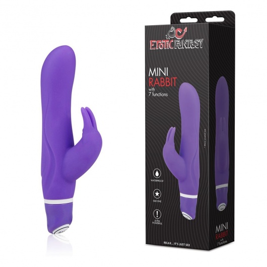 Фиолетовый силиконовый вибратор со стимулятором клитора - 21 см. - Erotic Fantasy