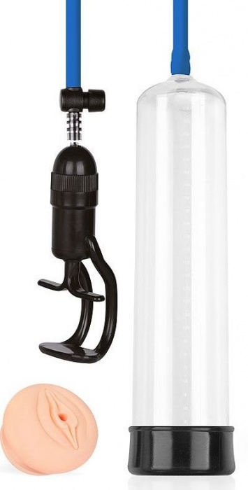 Прозрачная вакуумная помпа Sex Expert с насадкой-вагиной - Sex Expert - в Ельце купить с доставкой