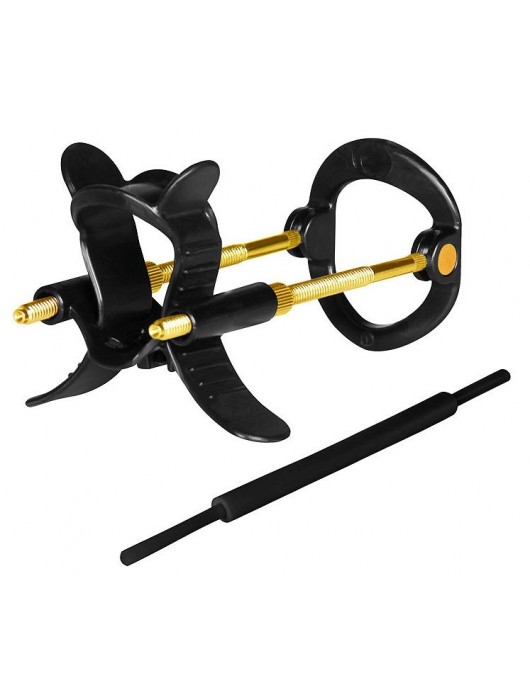 Черно-золотистый экстендер для пениса Sex Expert - Sex Expert - в Ельце купить с доставкой