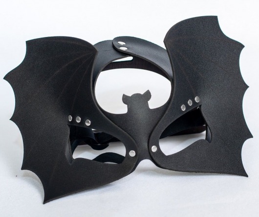 Черная кожаная маска на глаза  Летучая мышь - Sitabella - купить с доставкой в Ельце