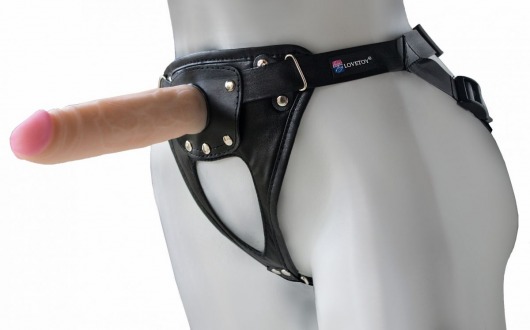 Черный пояс-трусики с насадкой  Soft-Принц  - 17 см. - LOVETOY (А-Полимер) - купить с доставкой в Ельце