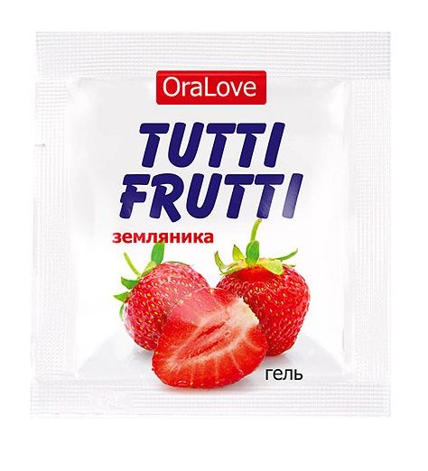 Пробник гель-смазки Tutti-frutti с земляничным вкусом - 4 гр. - Биоритм - купить с доставкой в Ельце