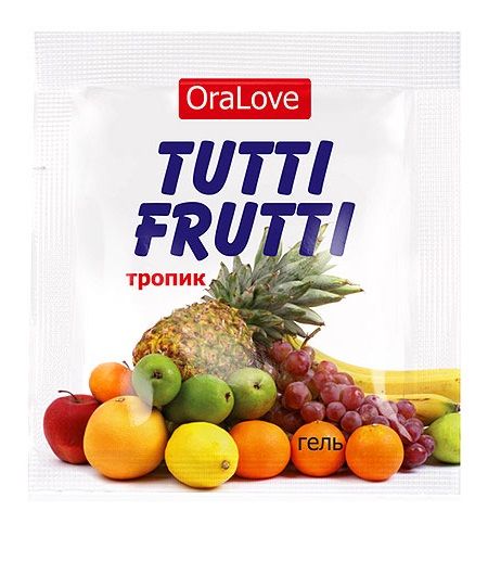 Пробник гель-смазки Tutti-frutti со вкусом тропических фруктов - 4 гр. - Биоритм - купить с доставкой в Ельце