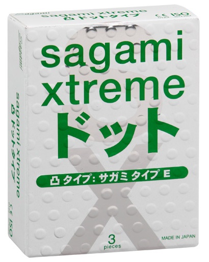 Презервативы Sagami Xtreme SUPER DOTS с точками - 3 шт. - Sagami - купить с доставкой в Ельце