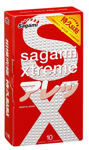 Утолщенные презервативы Sagami Xtreme Feel Long с точками - 10 шт. - Sagami - купить с доставкой в Ельце