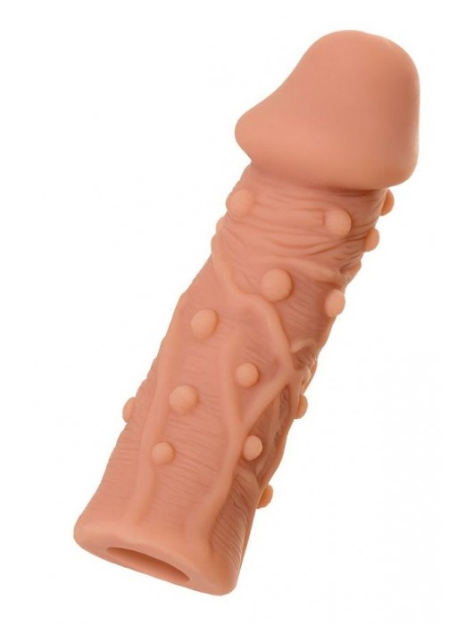 Телесная реалистичная насадка KOKOS Extreme Sleeve 06 с дополнительной стимуляцией - 12,7 см. - KOKOS - в Ельце купить с доставкой