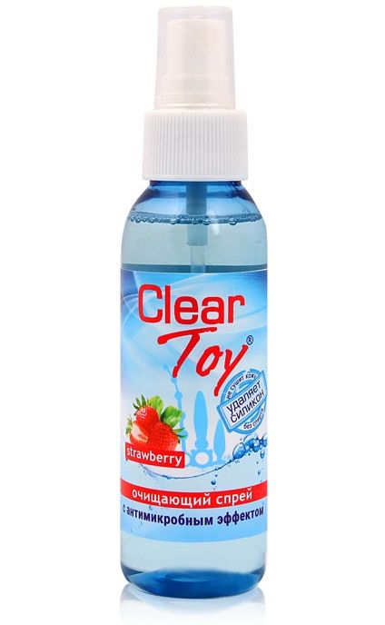 Очищающий спрей для игрушек CLEAR TOY Strawberry - 100 мл. - Биоритм - купить с доставкой в Ельце