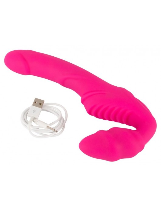 Розовый безремневой страпон с вибрацией - Orion - купить с доставкой в Ельце
