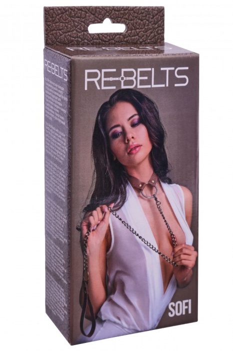 Коричневый поводок и чокер с кольцом Sofi - Rebelts - купить с доставкой в Ельце