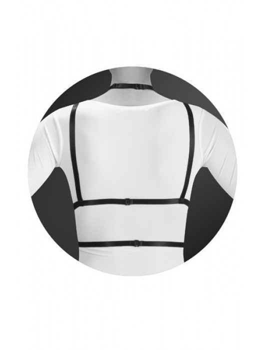 Черная упряжь на грудь Laura - Bijoux Pour Toi - купить с доставкой в Ельце