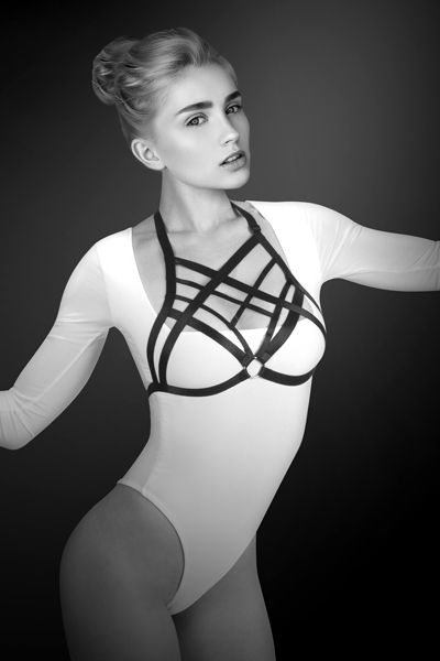 Черная упряжь на грудь Clara - Bijoux Pour Toi - купить с доставкой в Ельце