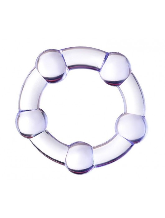 Фиолетовое эрекционное кольцо на пенис с бусинами - Штучки-дрючки - в Ельце купить с доставкой