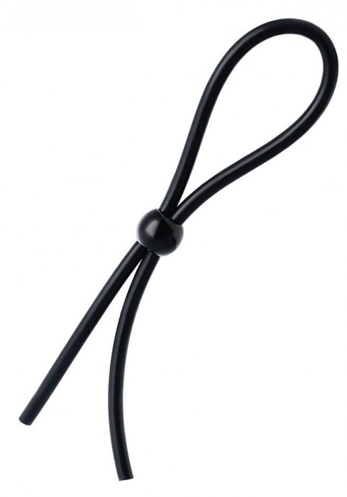 Черное лассо на пенис с одной бусиной - A-toys - в Ельце купить с доставкой