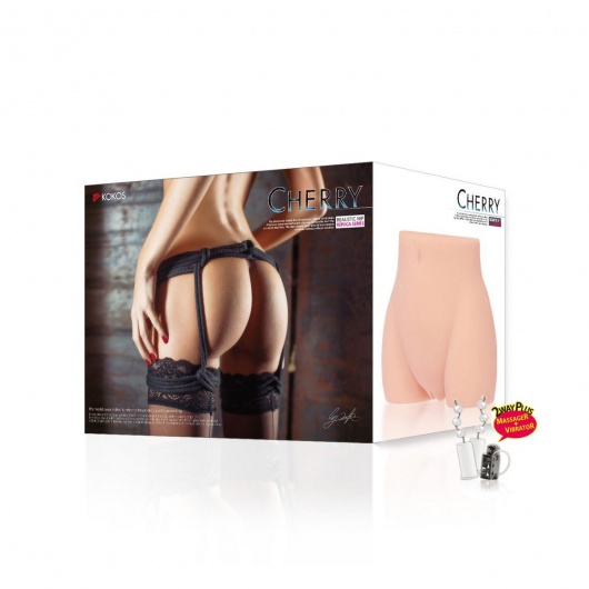 Мастурбатор-полуторс Cherry с вибрацией и двумя любовными тоннелями - KOKOS - в Ельце купить с доставкой
