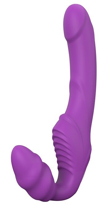 Фиолетовый безремневой вибрострапон DOUBLE DIPPER - Dream Toys - купить с доставкой в Ельце