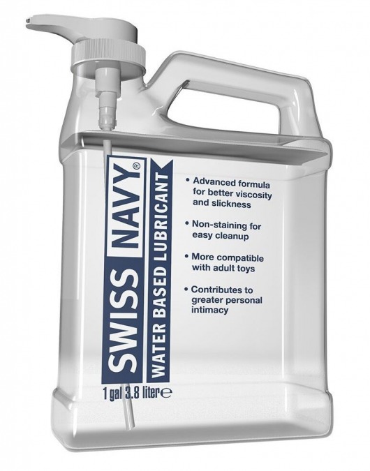 Канистра лубриканта Swiss Navy Water Based Lube на водной основе - 3,8 л. - Swiss navy - купить с доставкой в Ельце