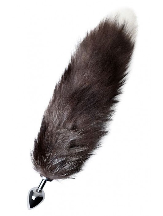 Серебристая металлическая анальная втулка с хвостом чернобурой лисы - размер S - ToyFa - купить с доставкой в Ельце
