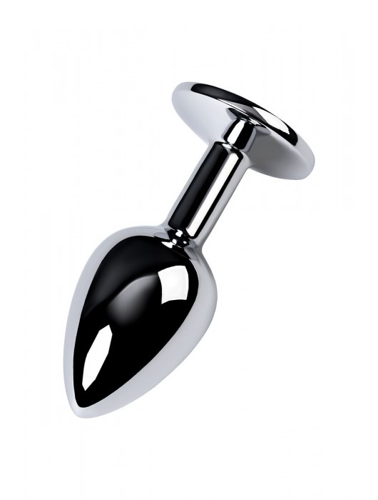 Серебристая конусовидная анальная пробка с фиолетовым кристаллом - 7 см. - ToyFa - купить с доставкой в Ельце