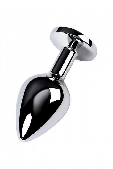 Серебристая конусовидная анальная пробка с голубым кристаллом - 8 см. - ToyFa - купить с доставкой в Ельце