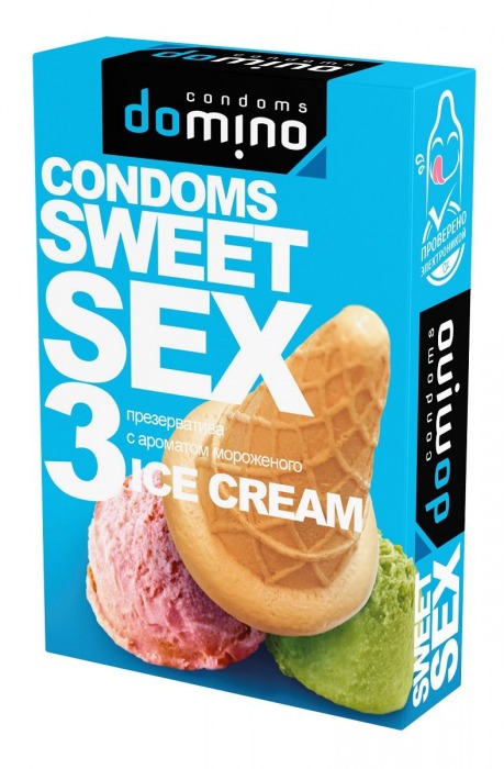 Презервативы для орального секса DOMINO Sweet Sex с ароматом мороженого - 3 шт. - Domino - купить с доставкой в Ельце