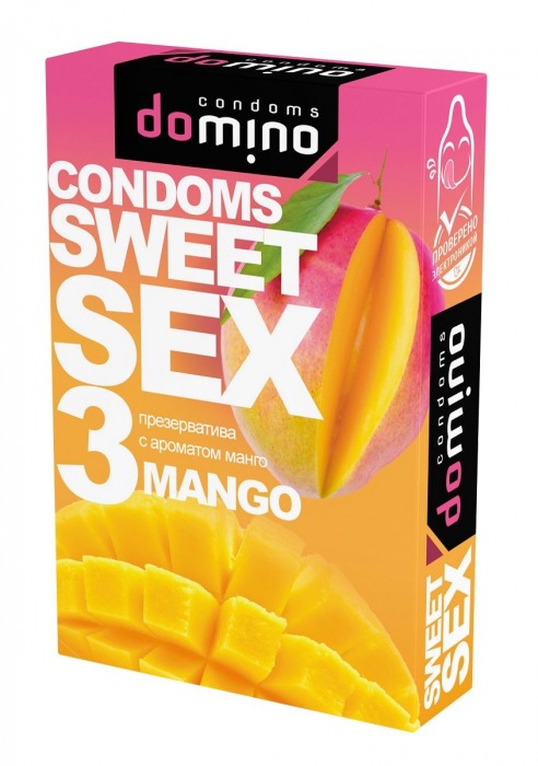 Презервативы для орального секса DOMINO Sweet Sex с ароматом манго - 3 шт. - Domino - купить с доставкой в Ельце