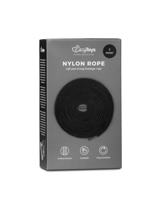 Черная веревка для бондажа Easytoys Bondage Rope - 5 м. - Easy toys - купить с доставкой в Ельце