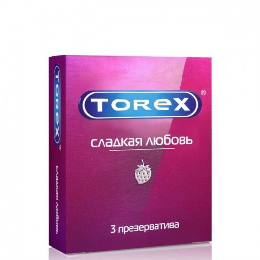 Презервативы Torex  Сладкая любовь  с ароматом клубники - 3 шт. - Torex - купить с доставкой в Ельце